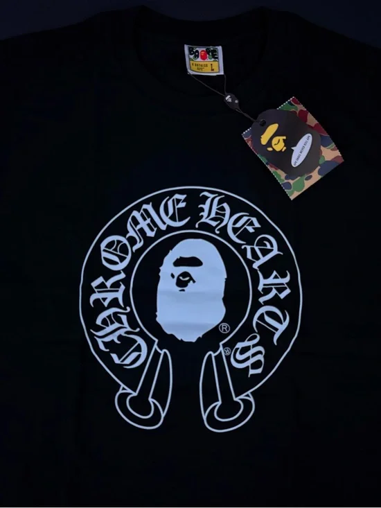 Chrome Hearts Black Tee with White Ape Logo Graphic - Picture 2 of 3